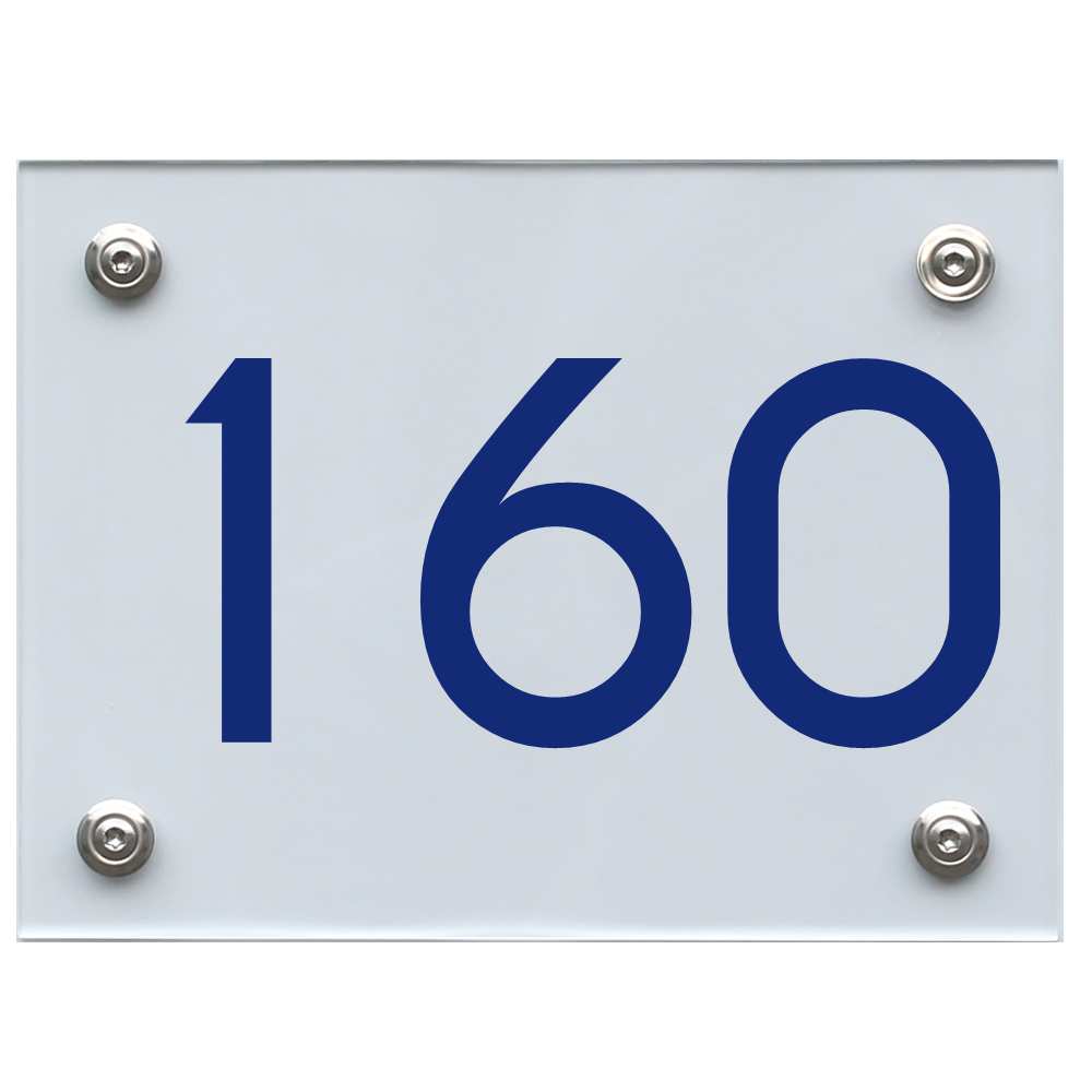 Hausnummernschild 160 blau