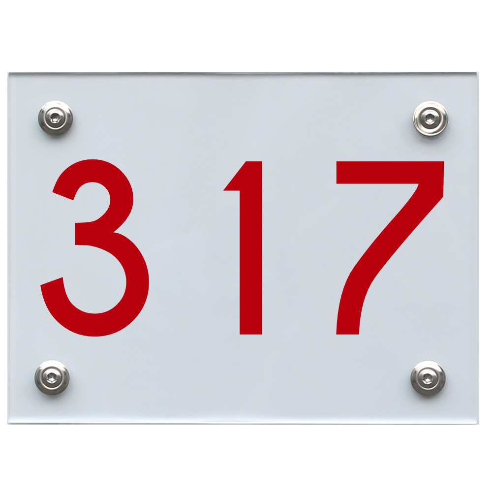 Hausnummernschild 317 rot
