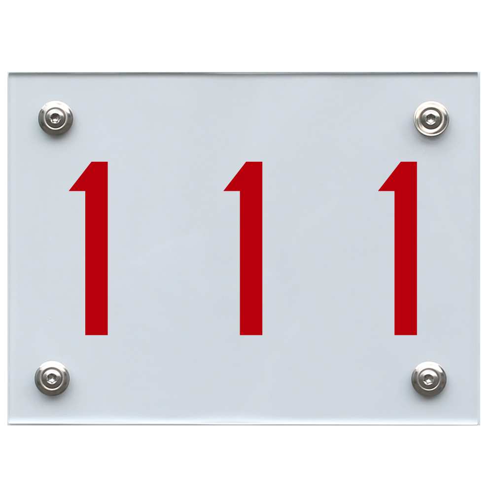 Hausnummernschild 111 rot