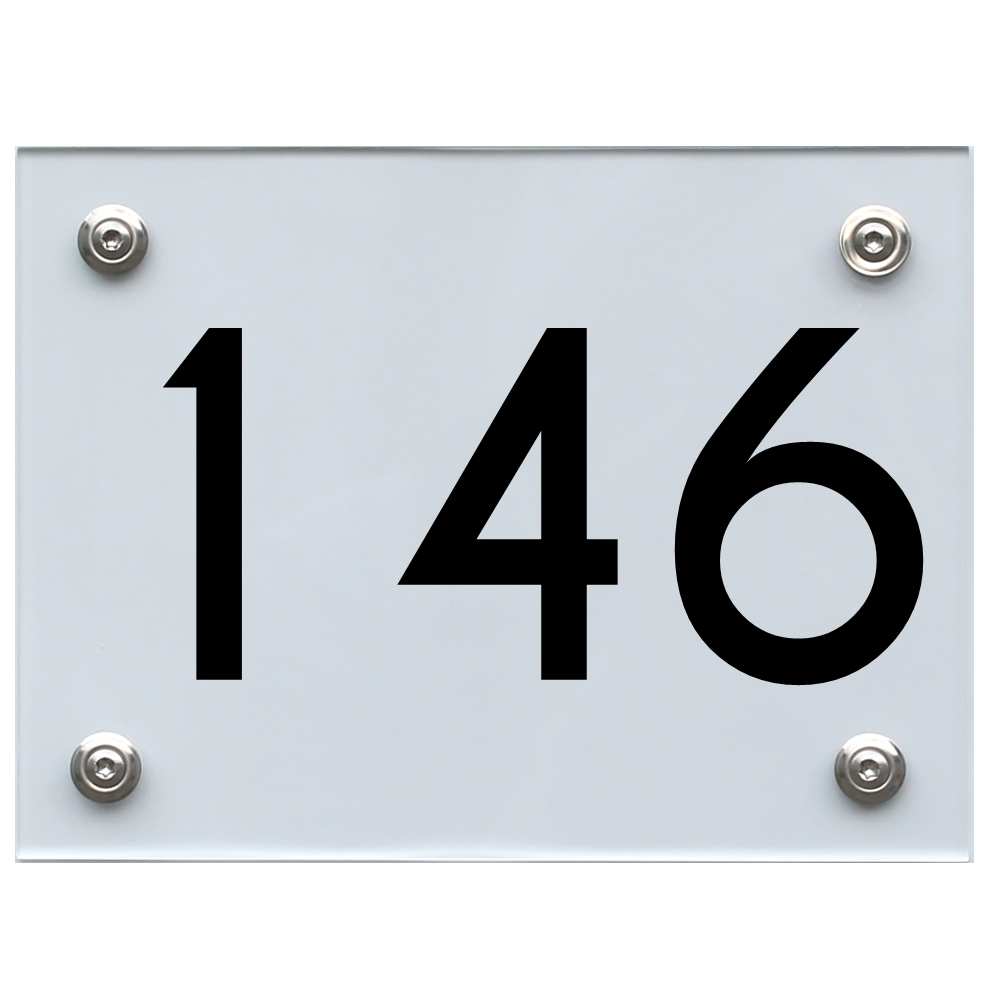 Hausnummernschild 146 schwarz