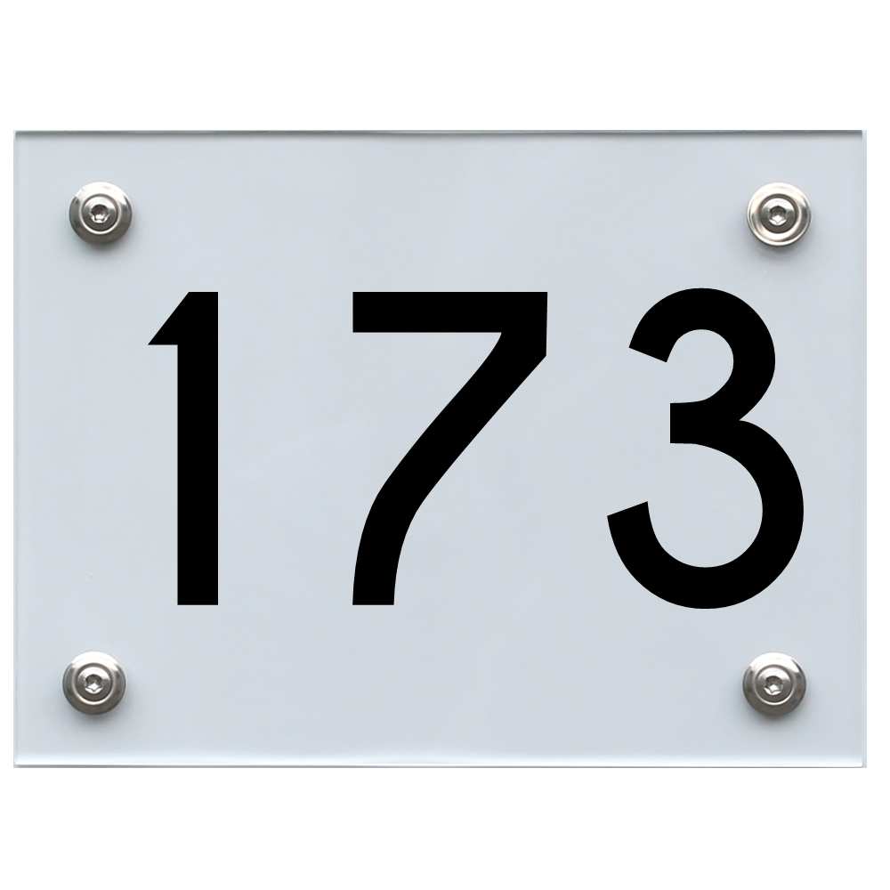 Hausnummernschild 173 schwarz