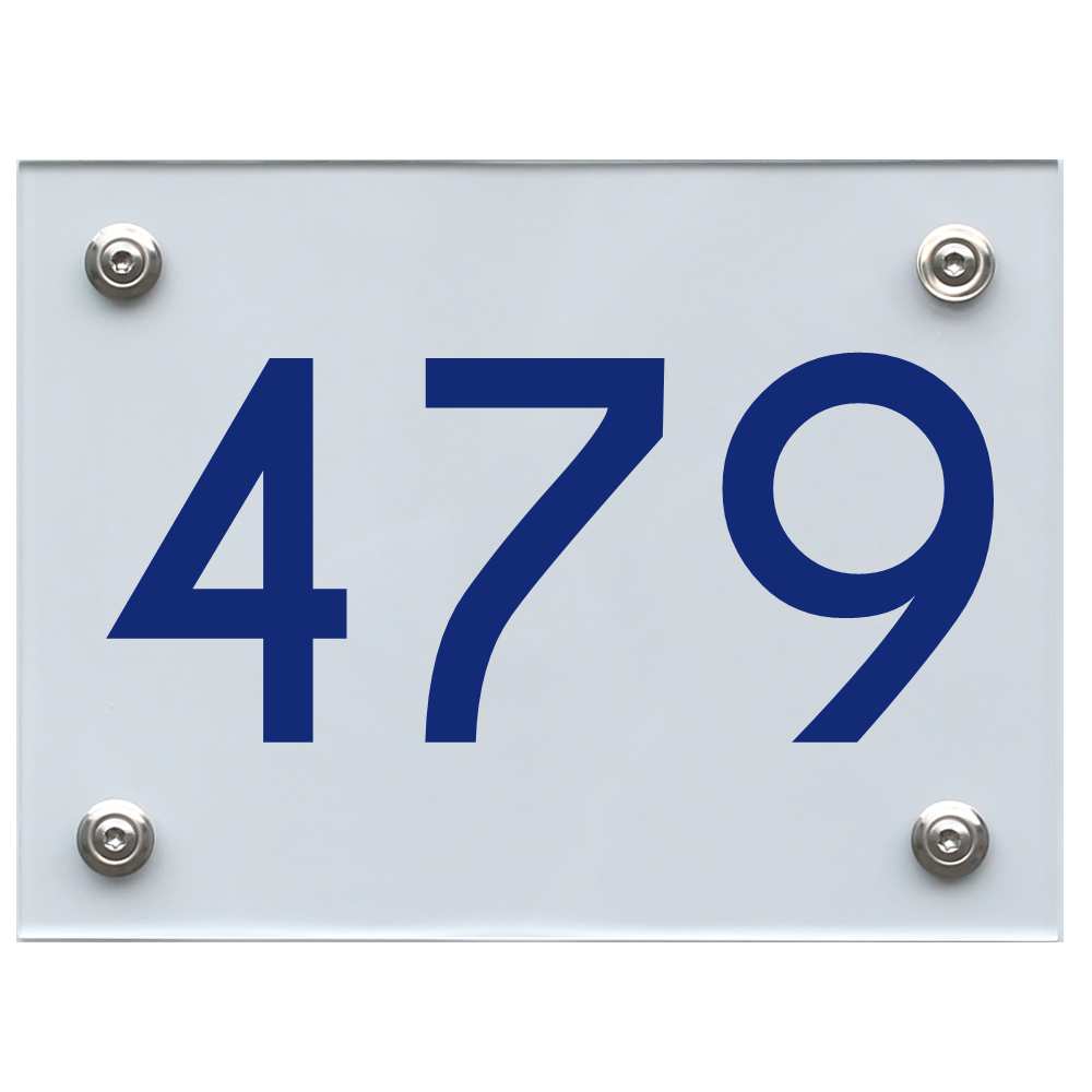 Hausnummernschild 479 blau