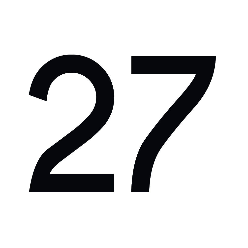 Zahlenaufkleber 27 schwarz