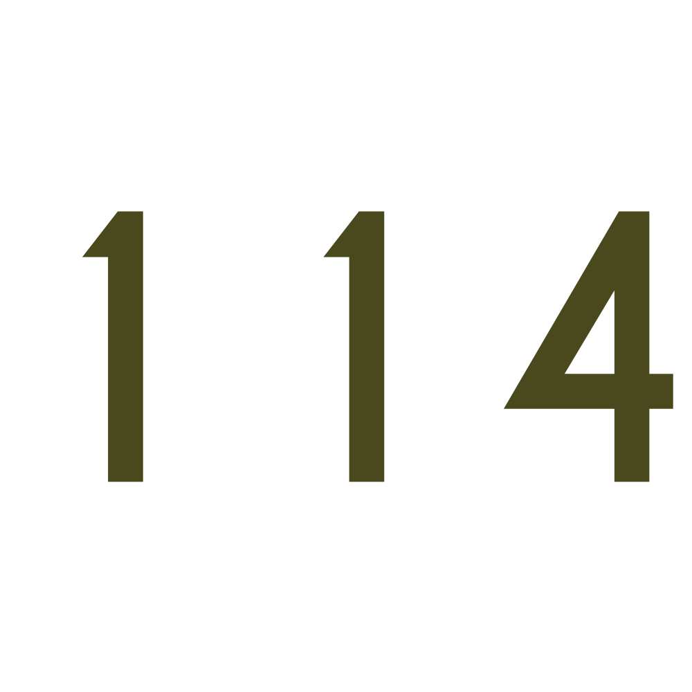 Hausnummer Aufkleber 114 gold