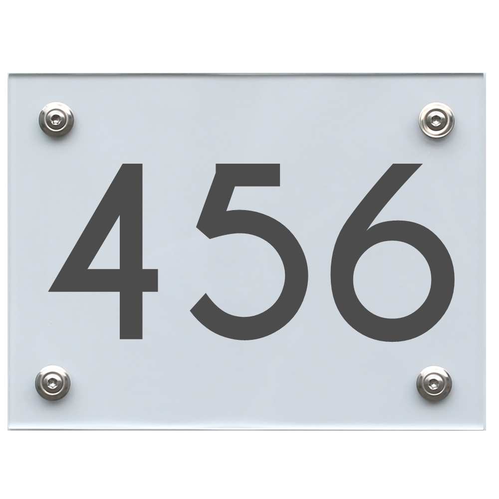 Hausnummernschild 456 dunkelgrau