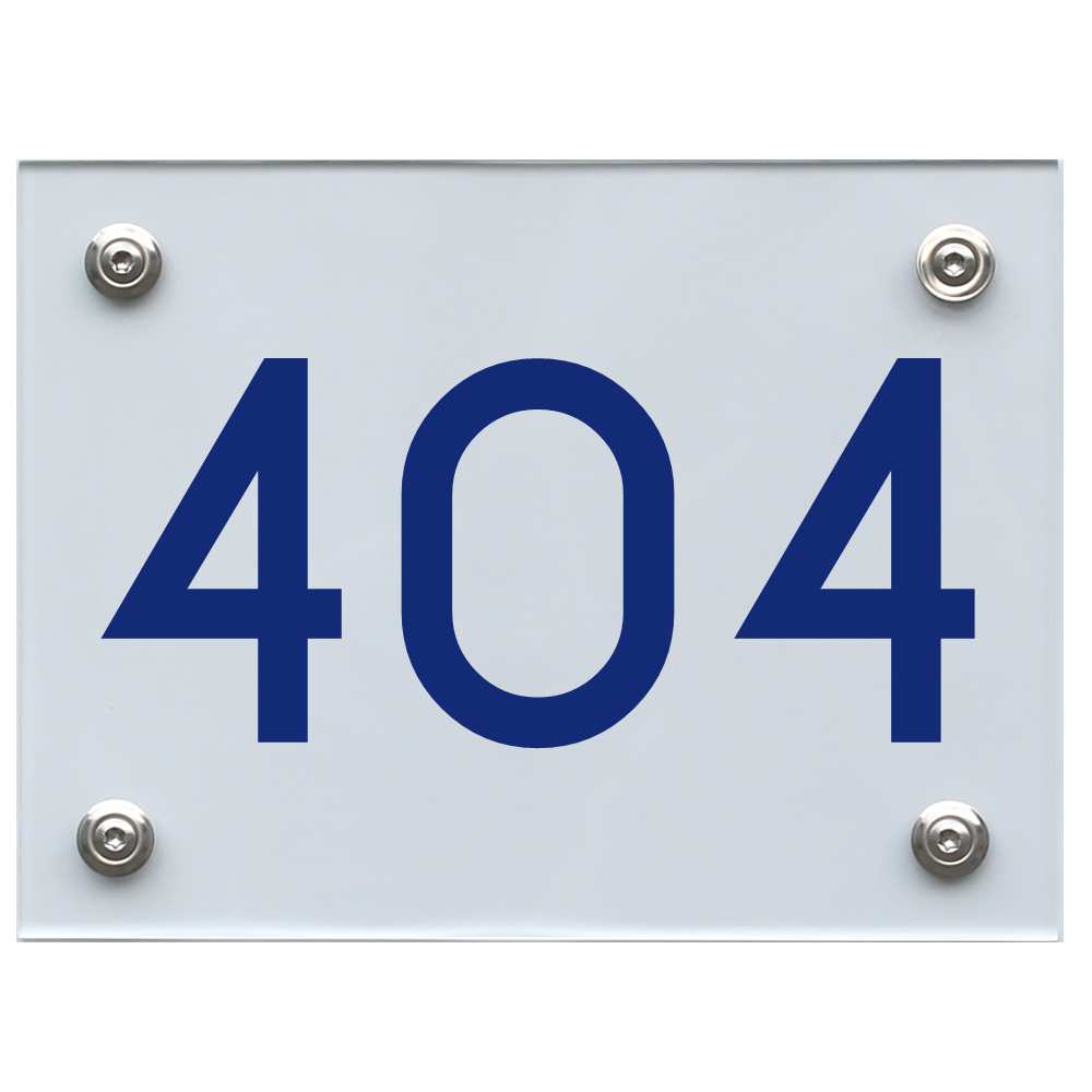 Hausnummernschild 404 blau