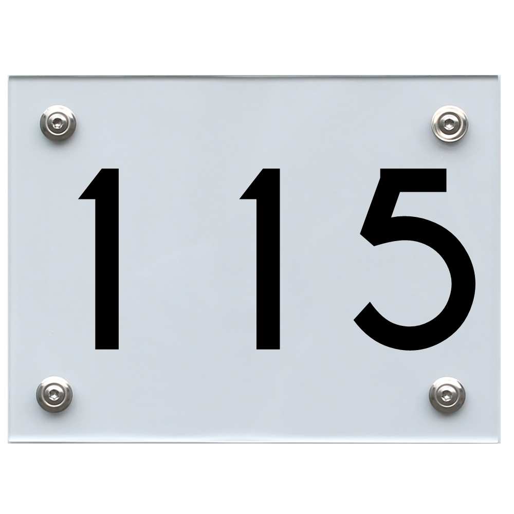 Hausnummernschild 115 schwarz