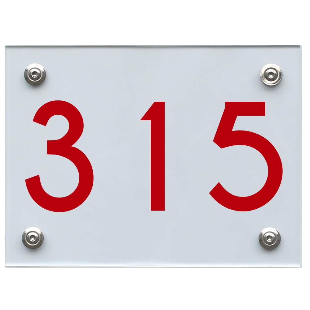 Hausnummernschild 315 rot
