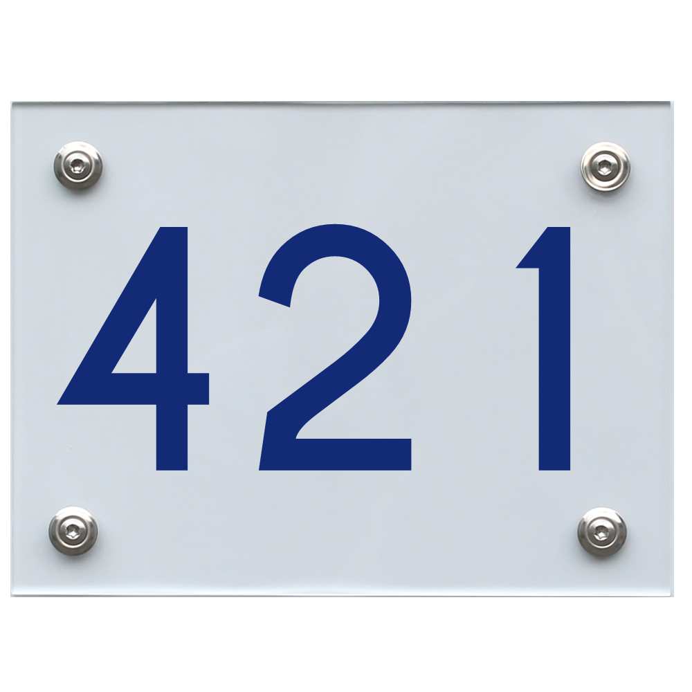 Hausnummernschild 421 blau
