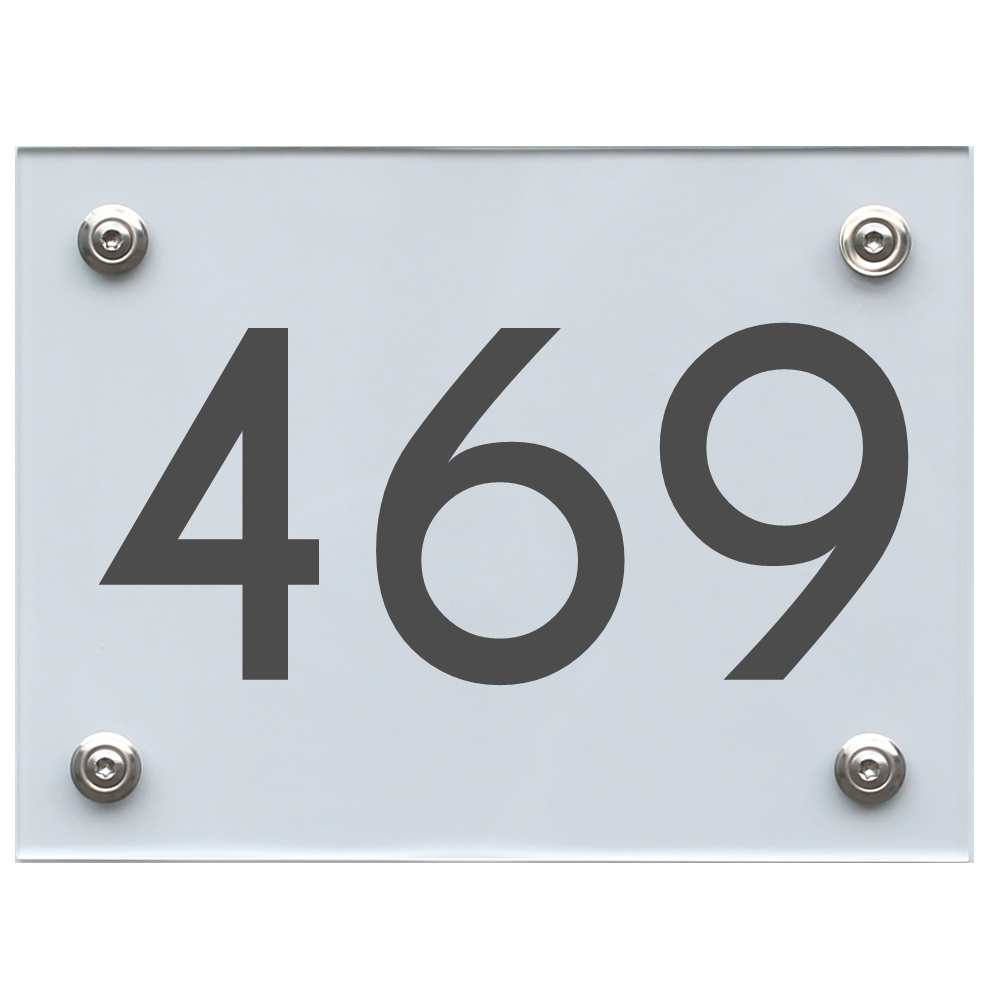 Hausnummernschild 469 dunkelgrau