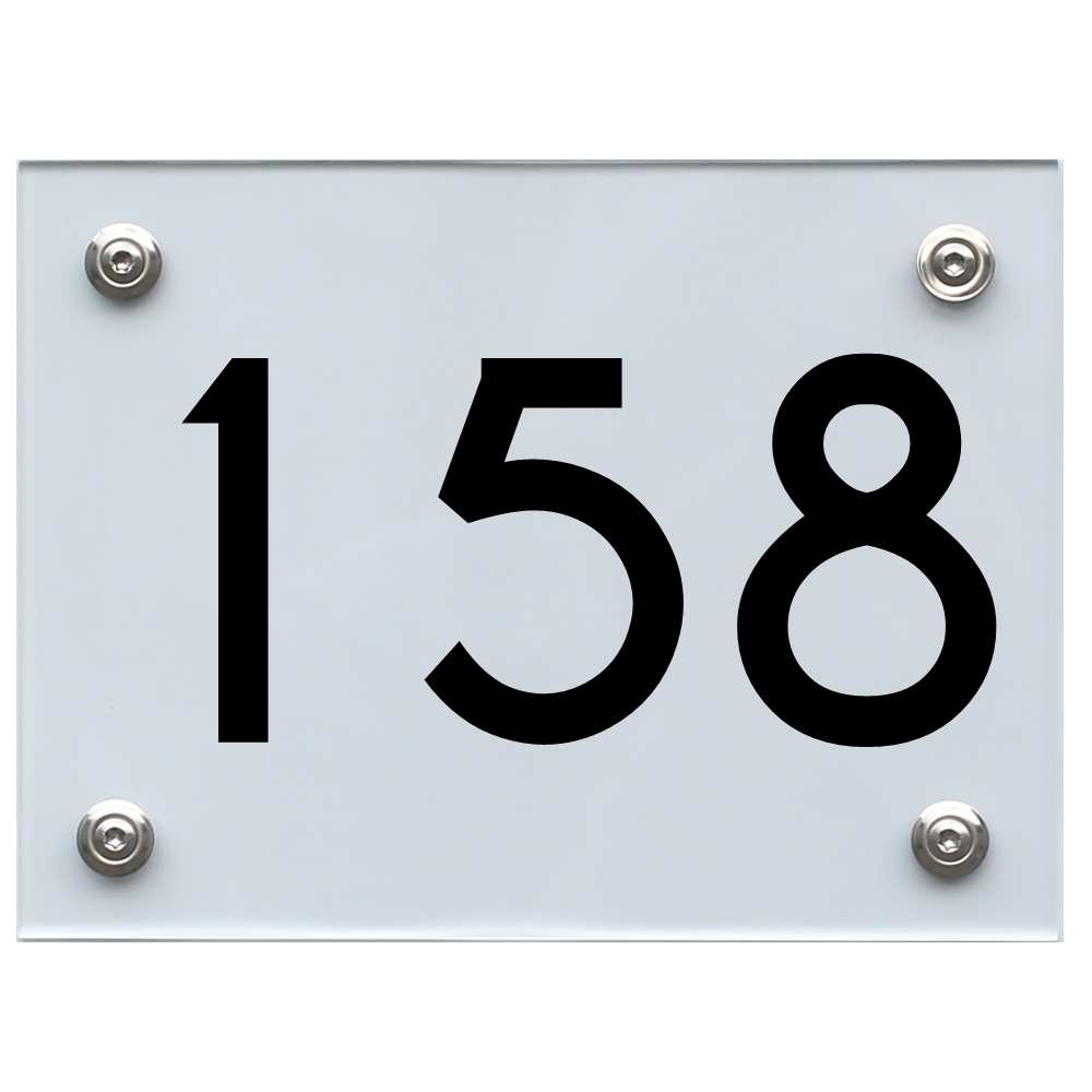 Hausnummernschild 158 schwarz