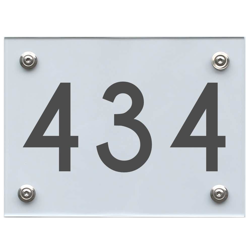 Hausnummernschild 434 dunkelgrau