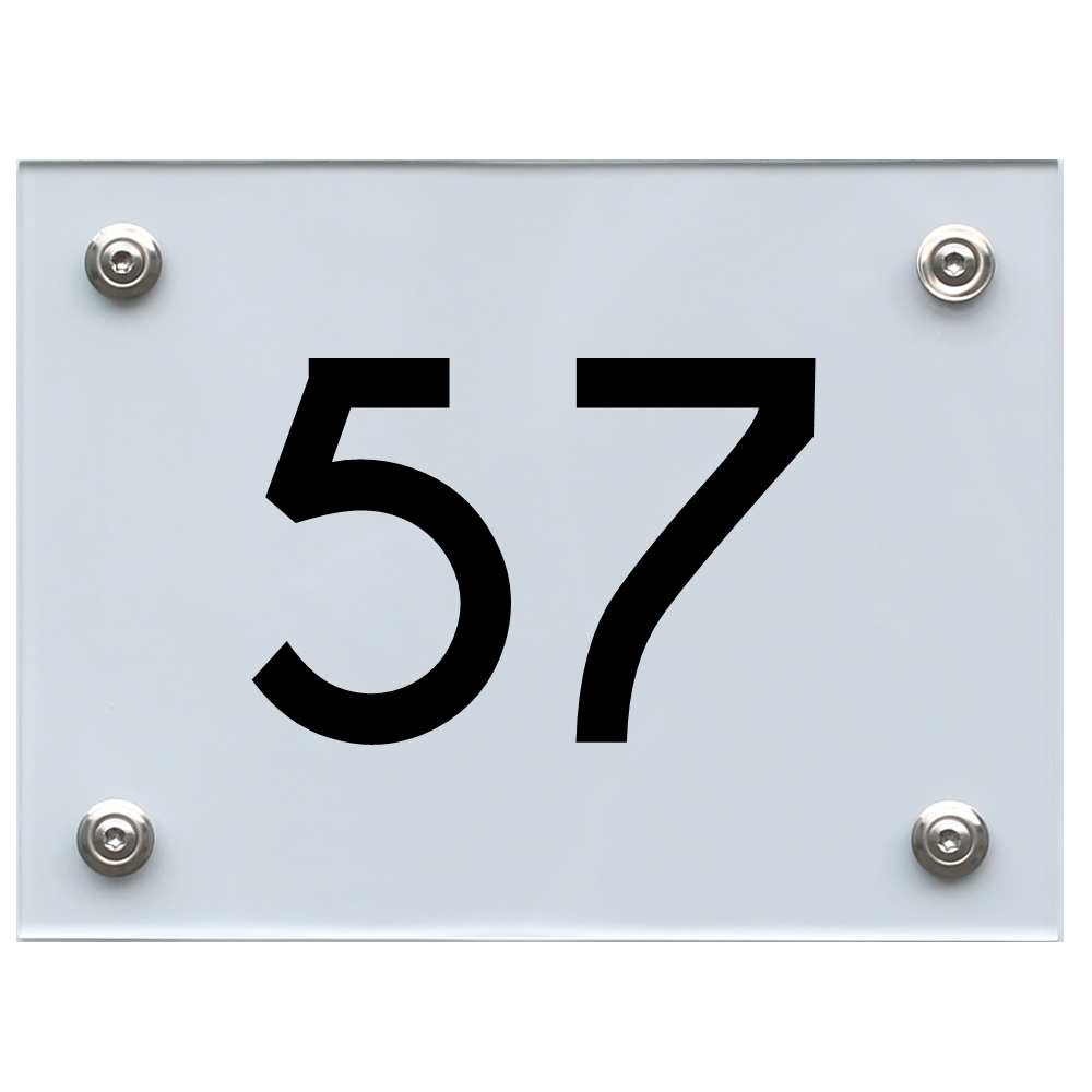 Hausnummernschild 57 schwarz