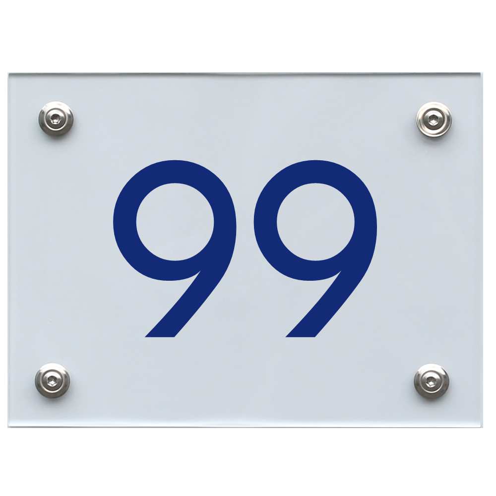 Hausnummernschild 99 blau