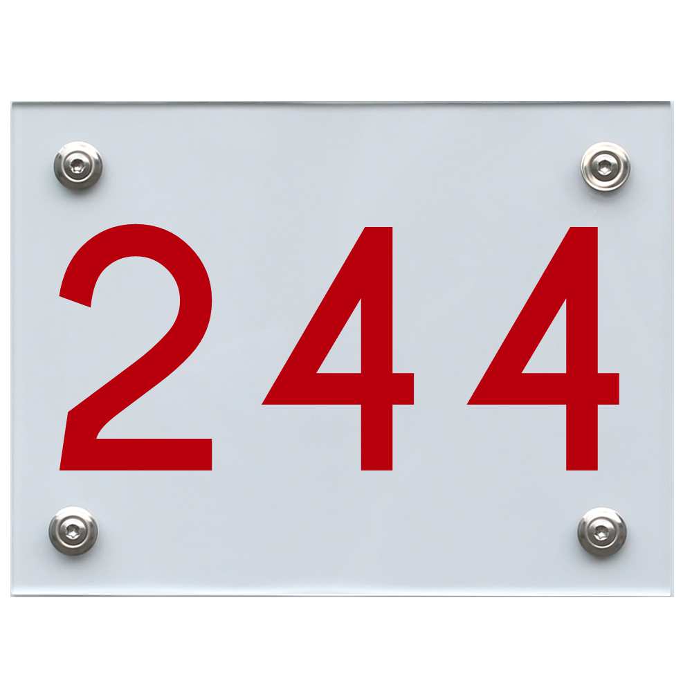 Hausnummernschild 244 rot