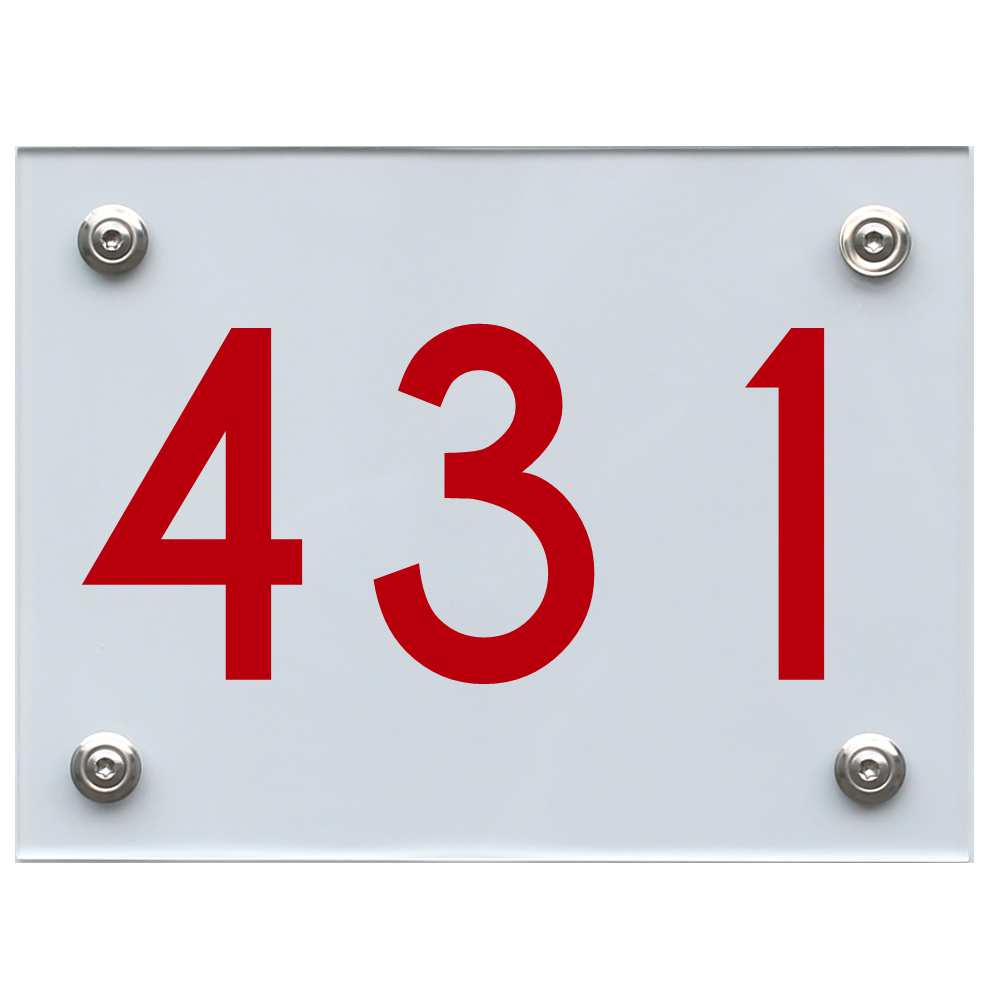 Hausnummernschild 431 rot