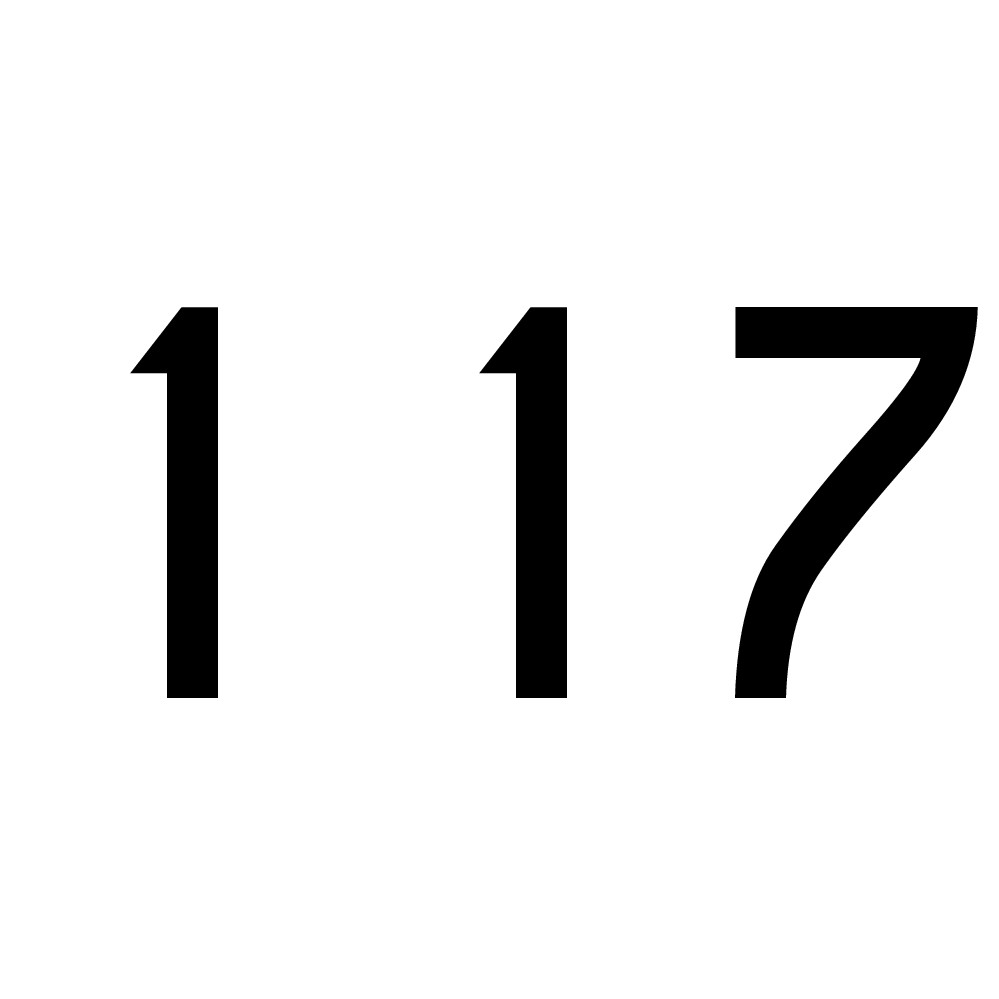 Hausnummer Aufkleber 117 schwarz