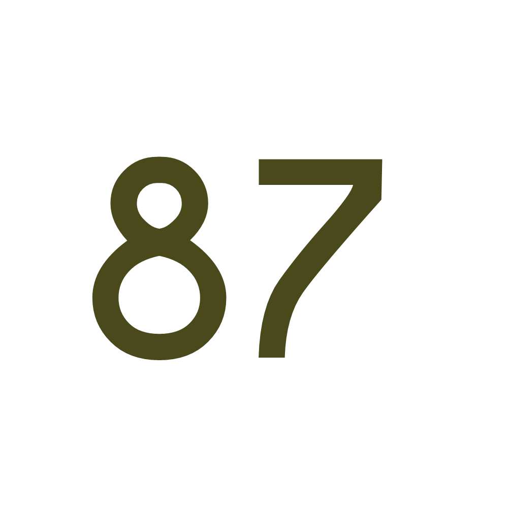 Hausnummer Aufkleber 87 gold