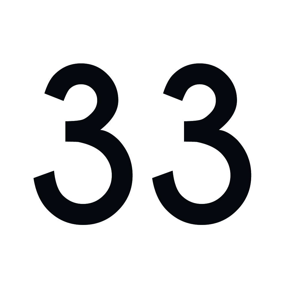 zahlenaufkleber-33-schwarz Zahlenaufkleber 33 schwarz