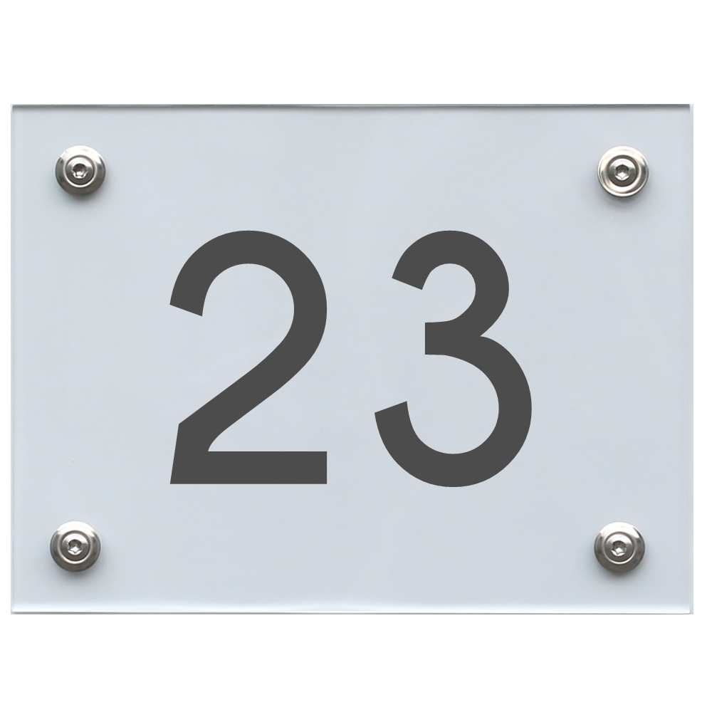 Hausnummernschild 23 dunkelgrau