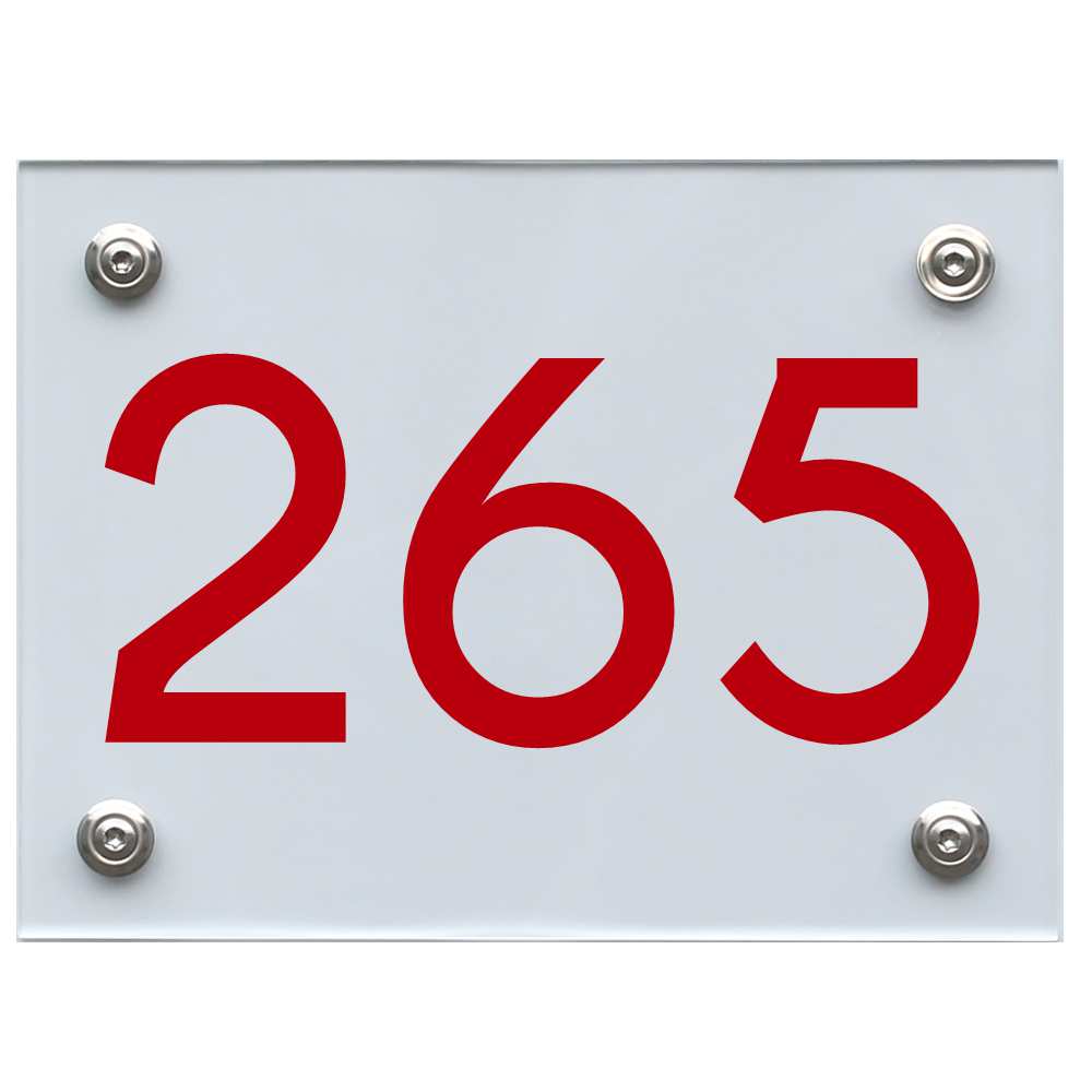Hausnummernschild 265 rot