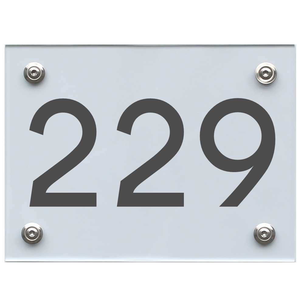 Hausnummernschild 229 dunkelgrau