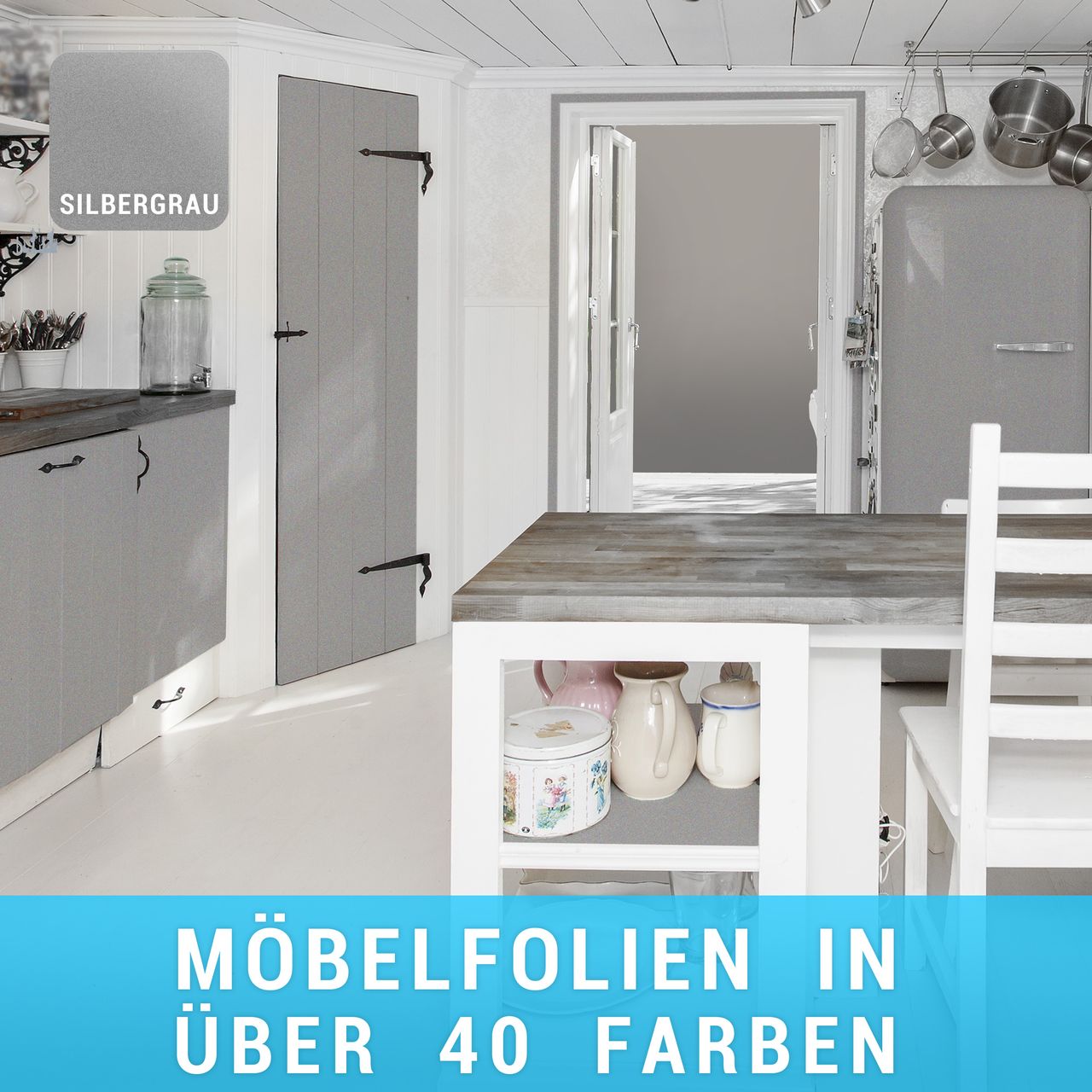 Möbelfolie Silbergrau