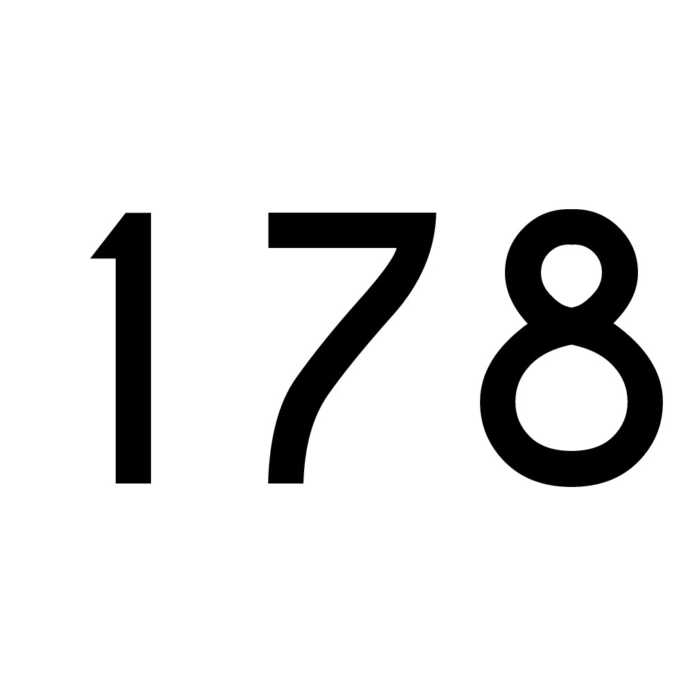 Hausnummer Aufkleber 178 schwarz