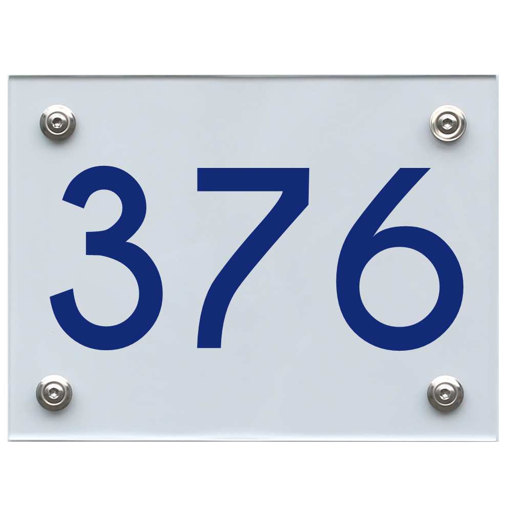 Hausnummernschild 376 blau