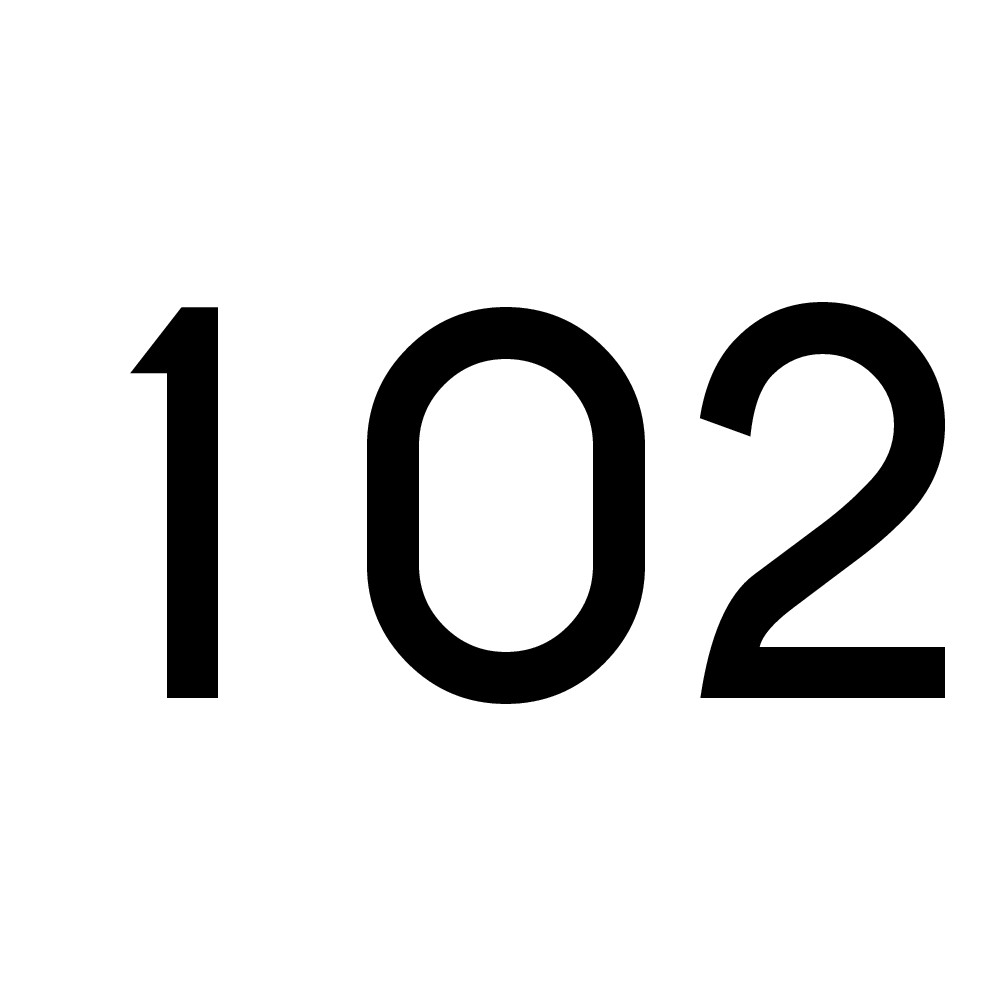 Hausnummer Aufkleber 102 schwarz