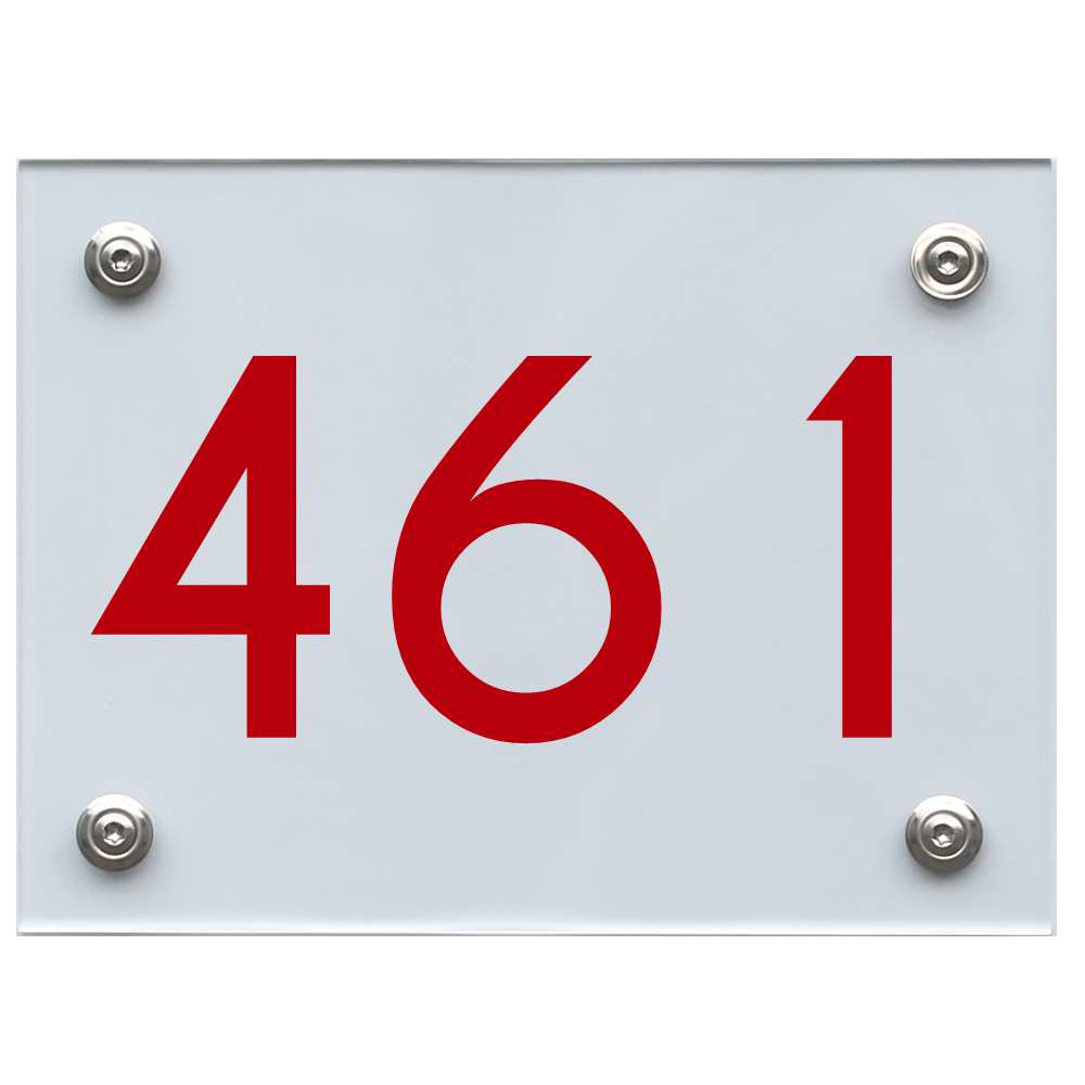 Hausnummernschild 461 rot
