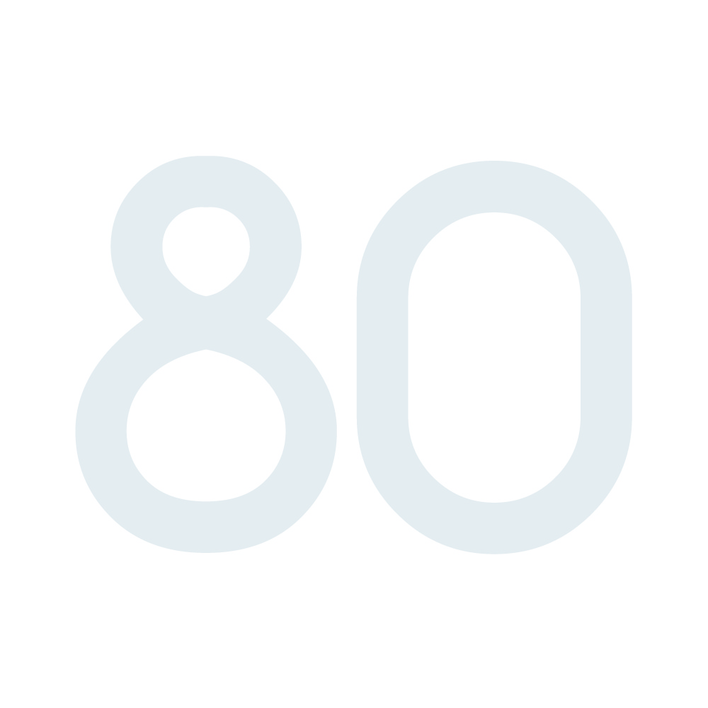 Zahlenaufkleber 80 weiß