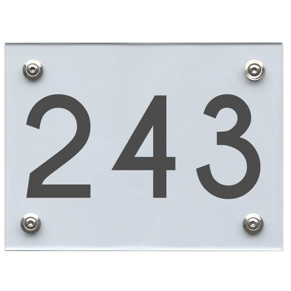 Hausnummernschild 243 dunkelgrau