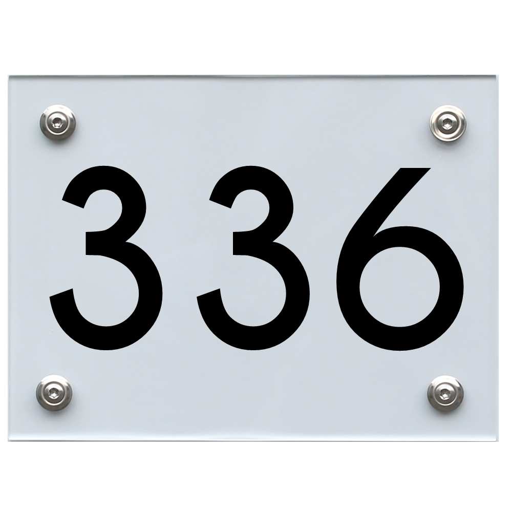 Hausnummernschild 336 schwarz