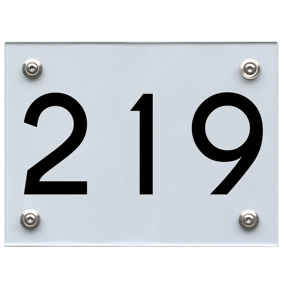 Hausnummernschild 219 schwarz