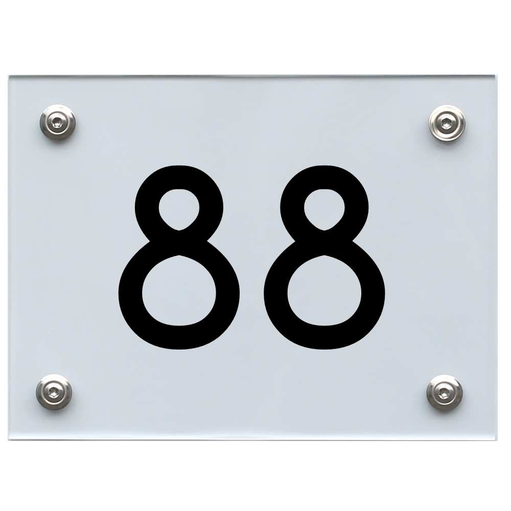 Hausnummernschild 88 schwarz