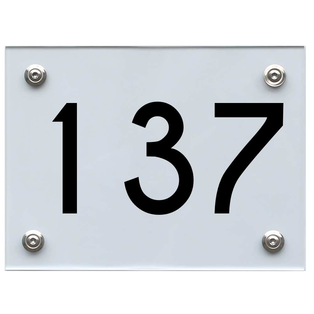 Hausnummernschild 137 schwarz