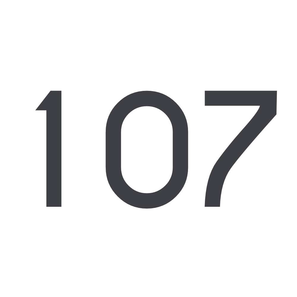 Hausnummer Aufkleber 107 dunkelgrau