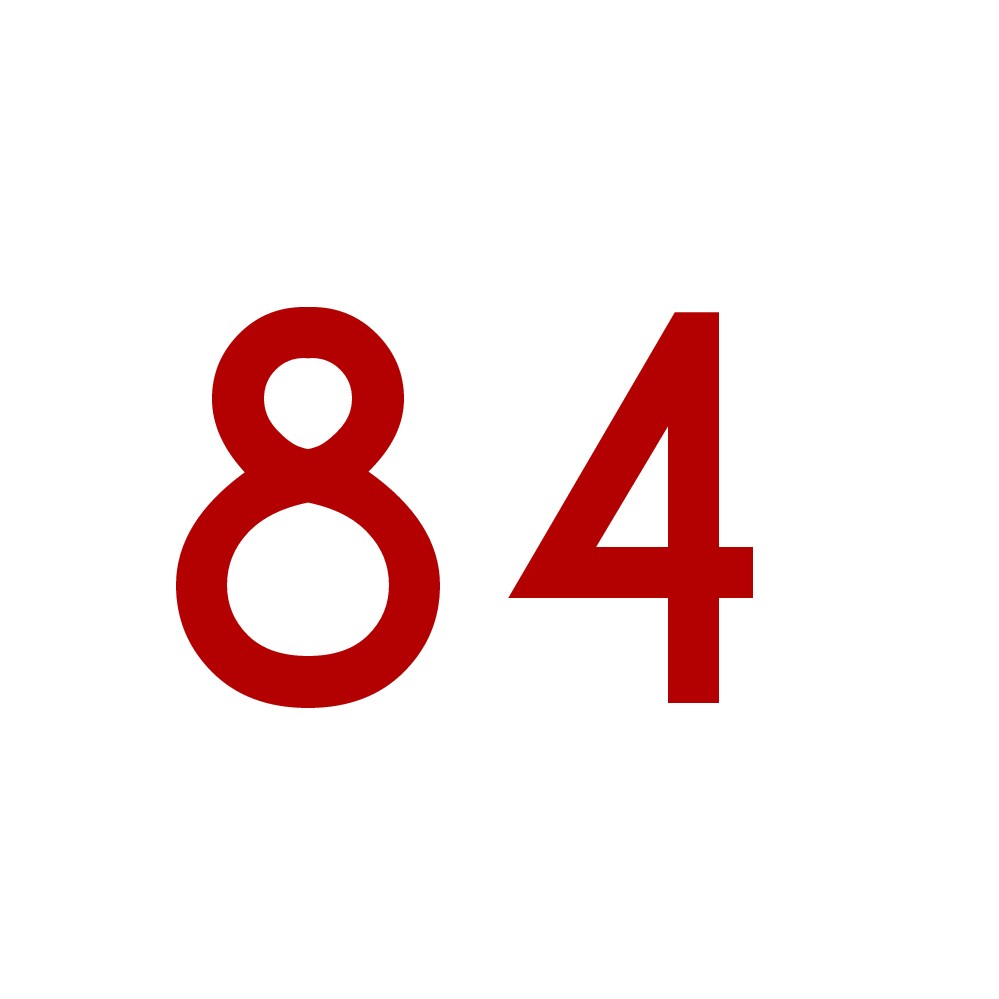 Hausnummer Aufkleber 84 rot