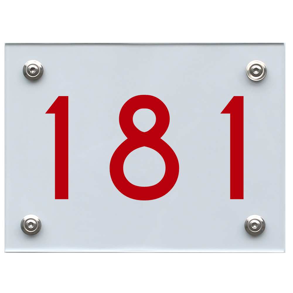 Hausnummernschild 181 rot