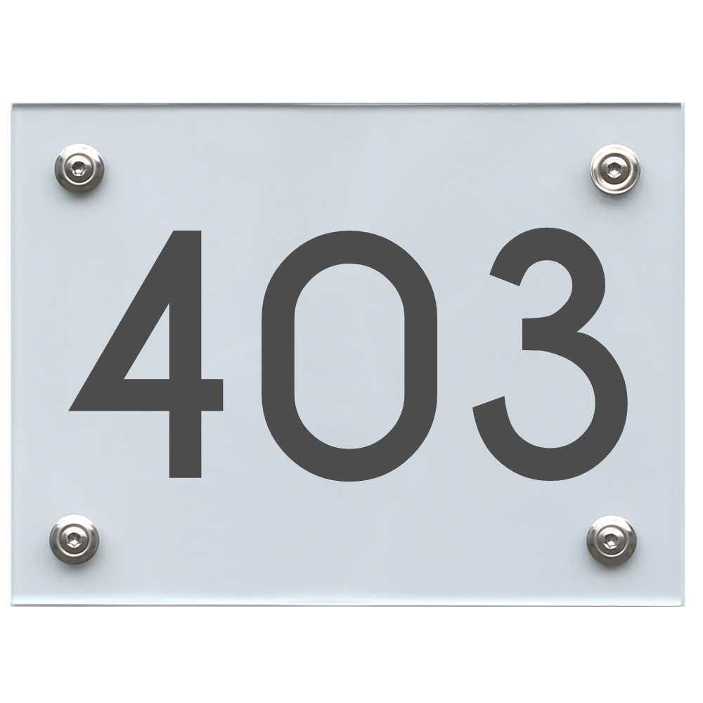 Hausnummernschild 403 dunkelgrau
