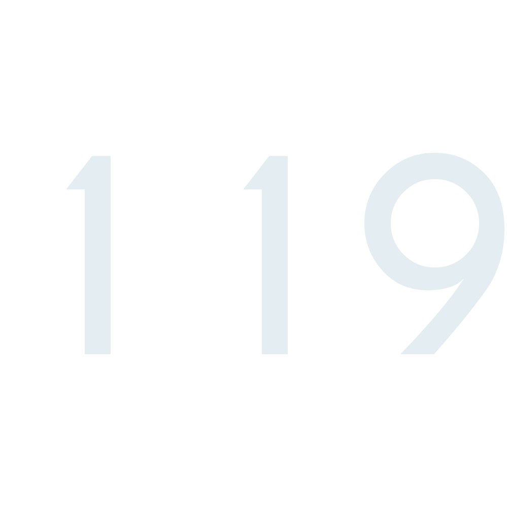 Hausnummer Aufkleber 119 weiss