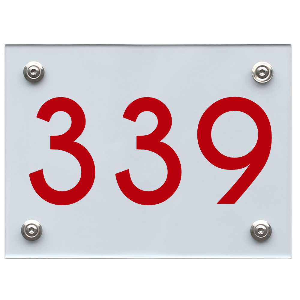 Hausnummernschild 339 rot