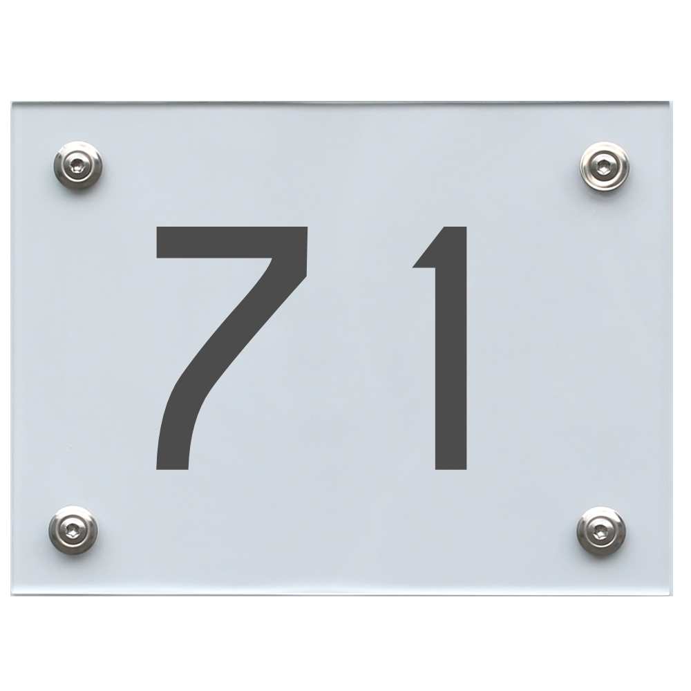 Hausnummernschild 71 dunkelgrau