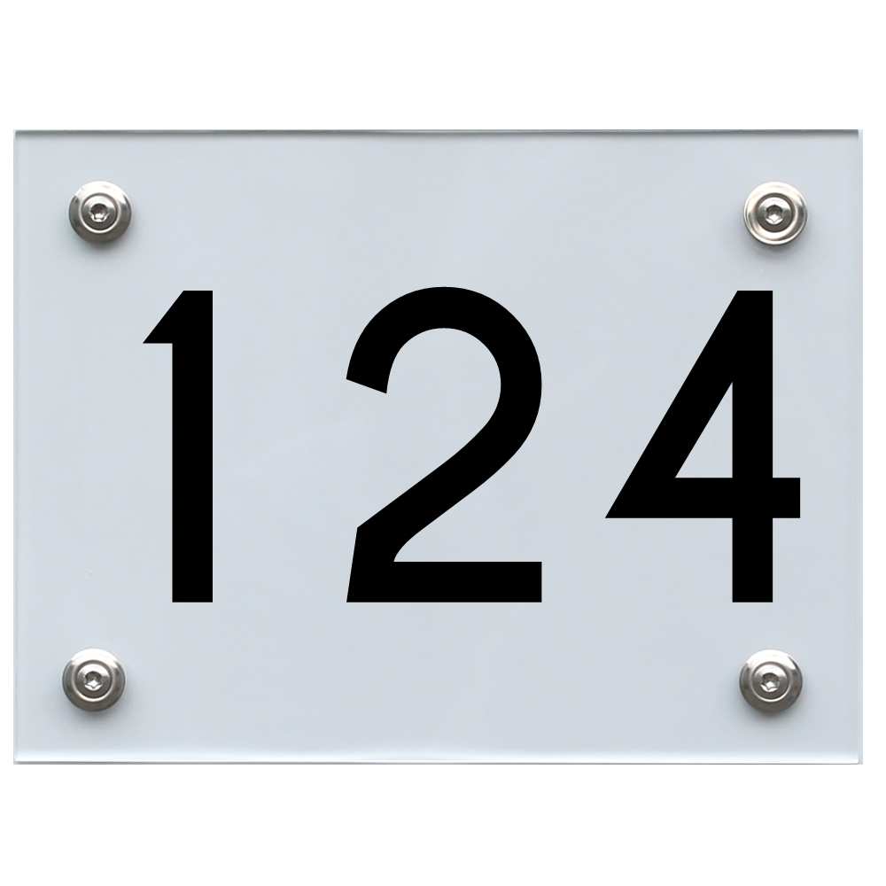 Hausnummernschild 124 schwarz