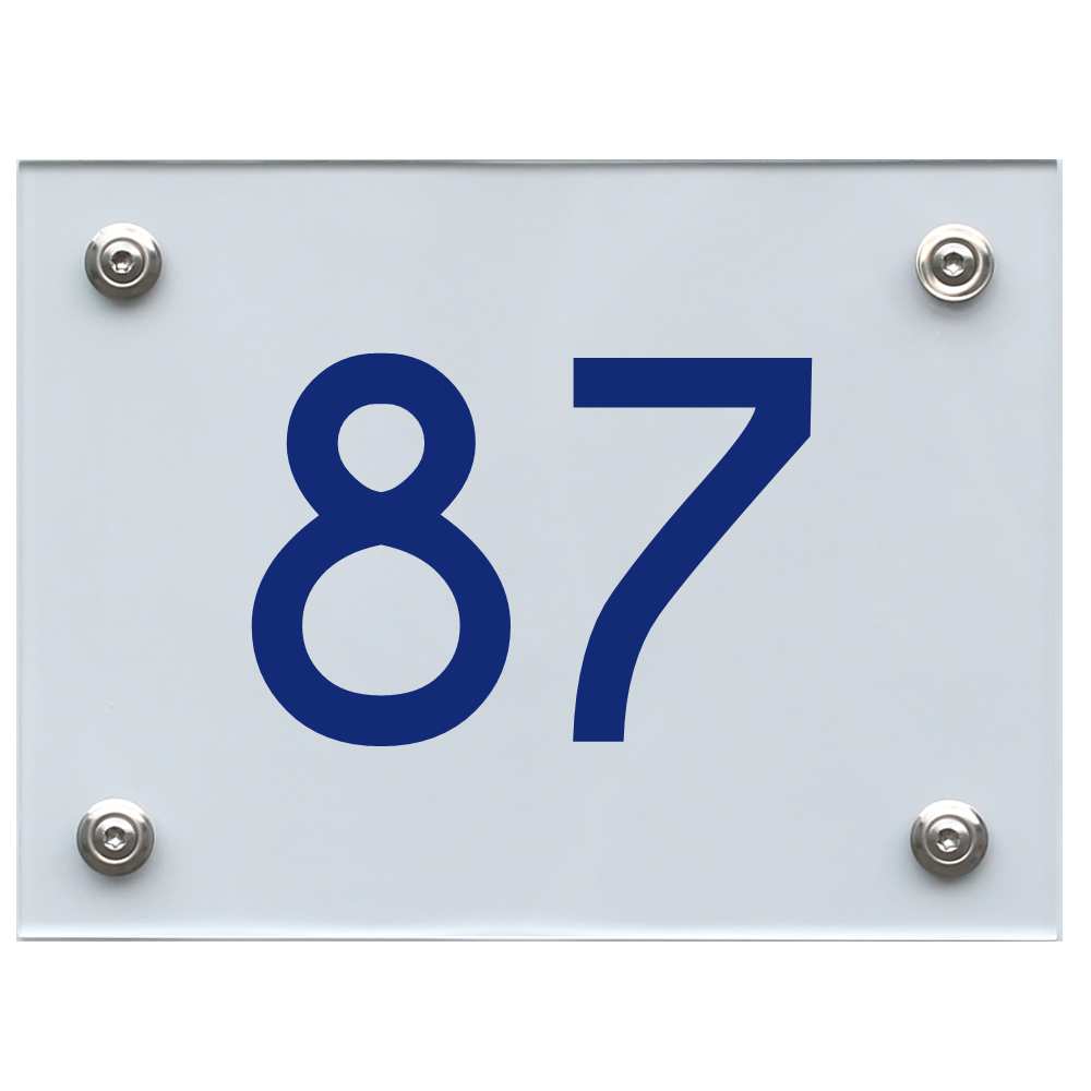 Hausnummernschild 87 blau