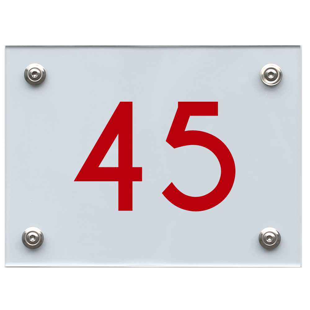 Hausnummernschild 45 rot