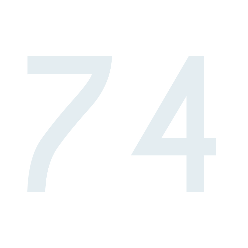 Zahlenaufkleber 74 weiß