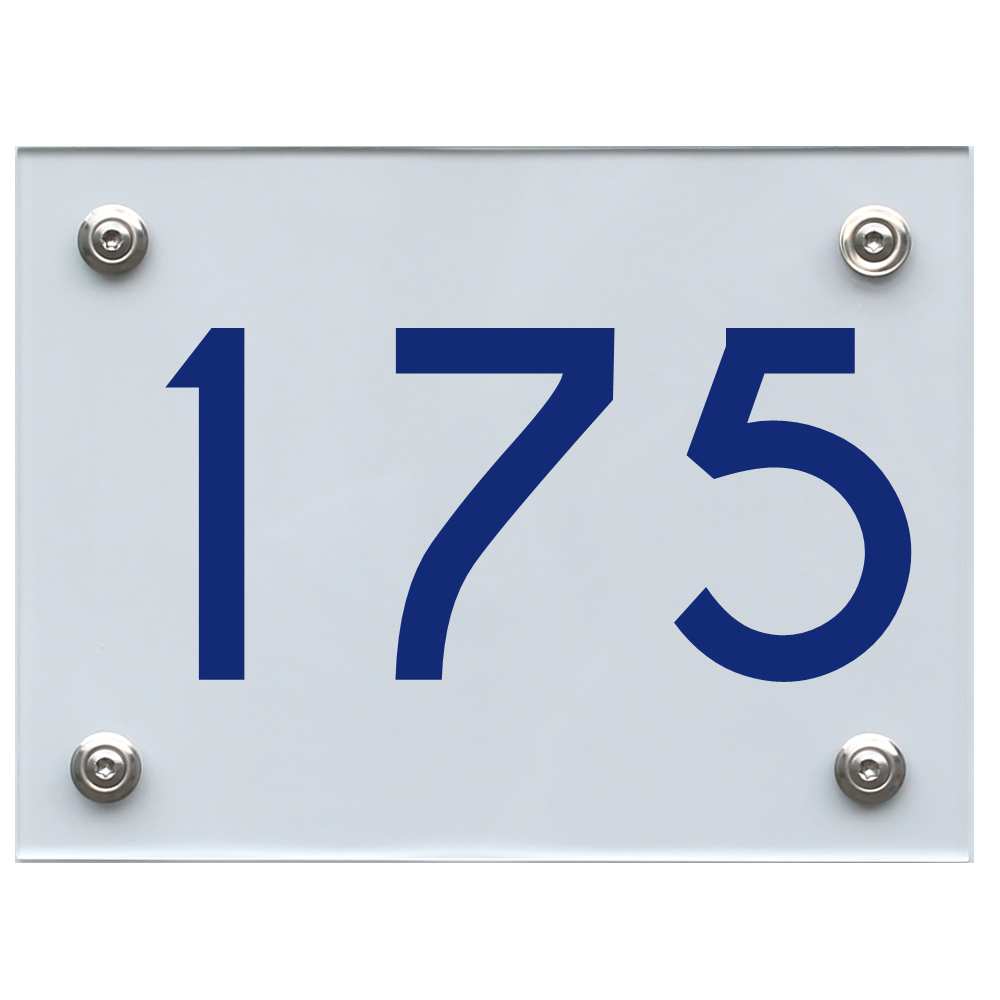 Hausnummernschild 175 blau