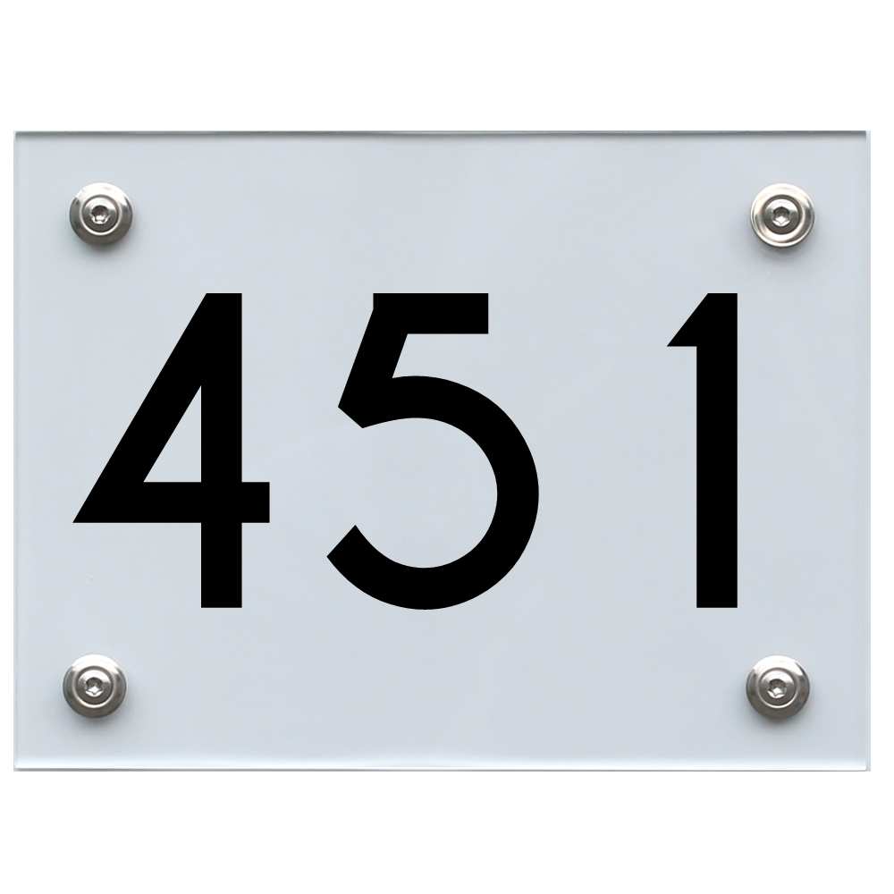 Hausnummernschild 451 schwarz